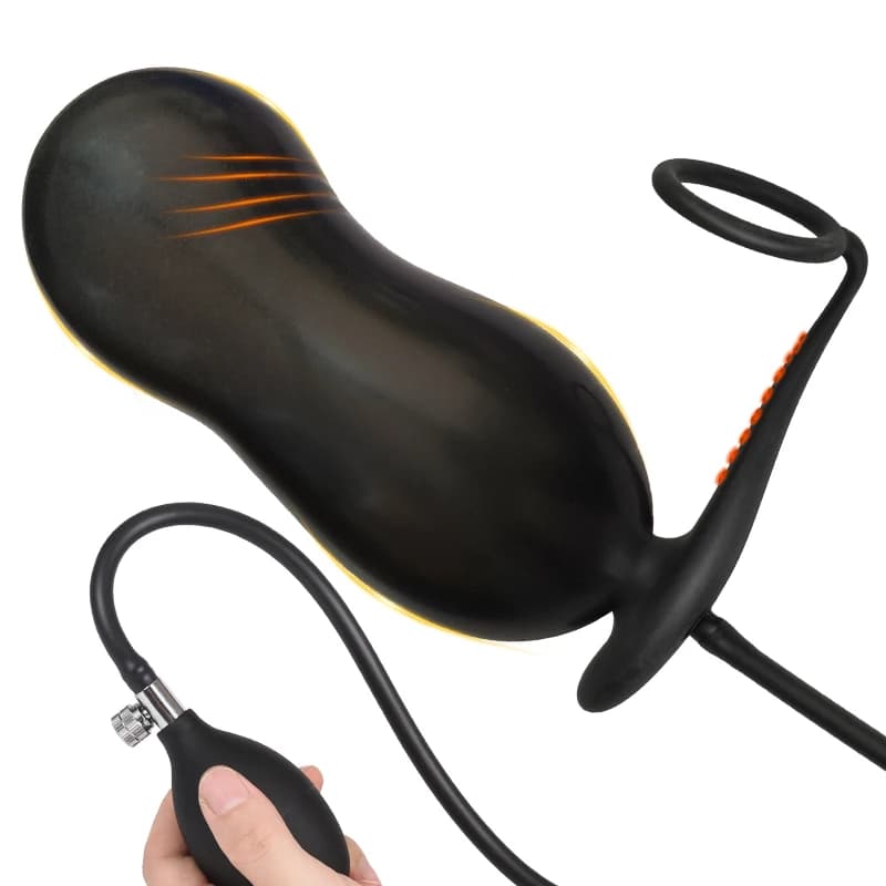 Silicone gonfiabile Plug anale anello del pene ButtPlug dilatatore anale strumenti del sesso massaggio alla prostata giocattolo adulto del sesso per gli uomini masturbazione Gay