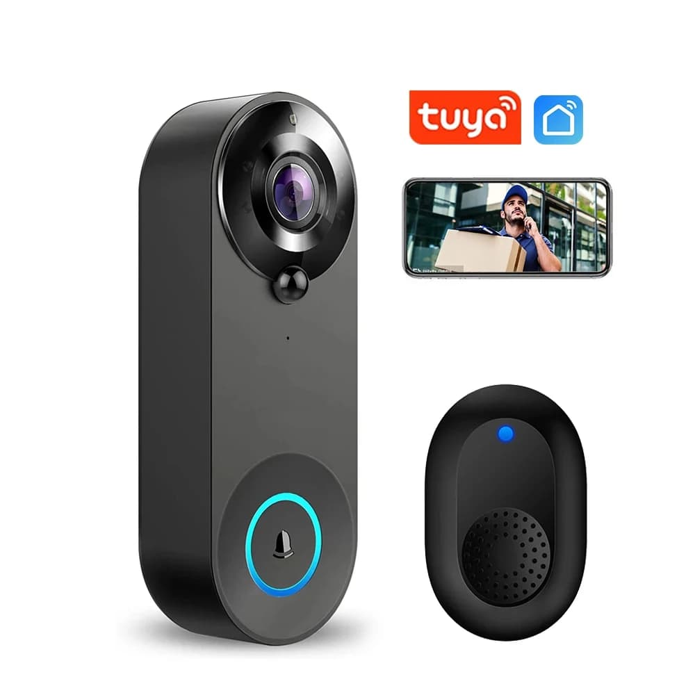 Videocamera per campanello video alimentata a batteria wireless OLED 1080P con WiFi Smart Home Security Motion Detection Visione notturna e Interc