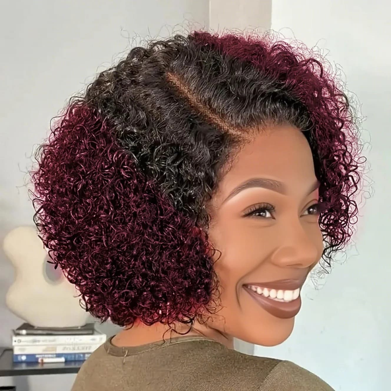 13x4 Lace Front Wig 180% Density Brazilian Remy Human Hair Water Wave Plucked for Women Short Curly Pixie Cut 8 Inch