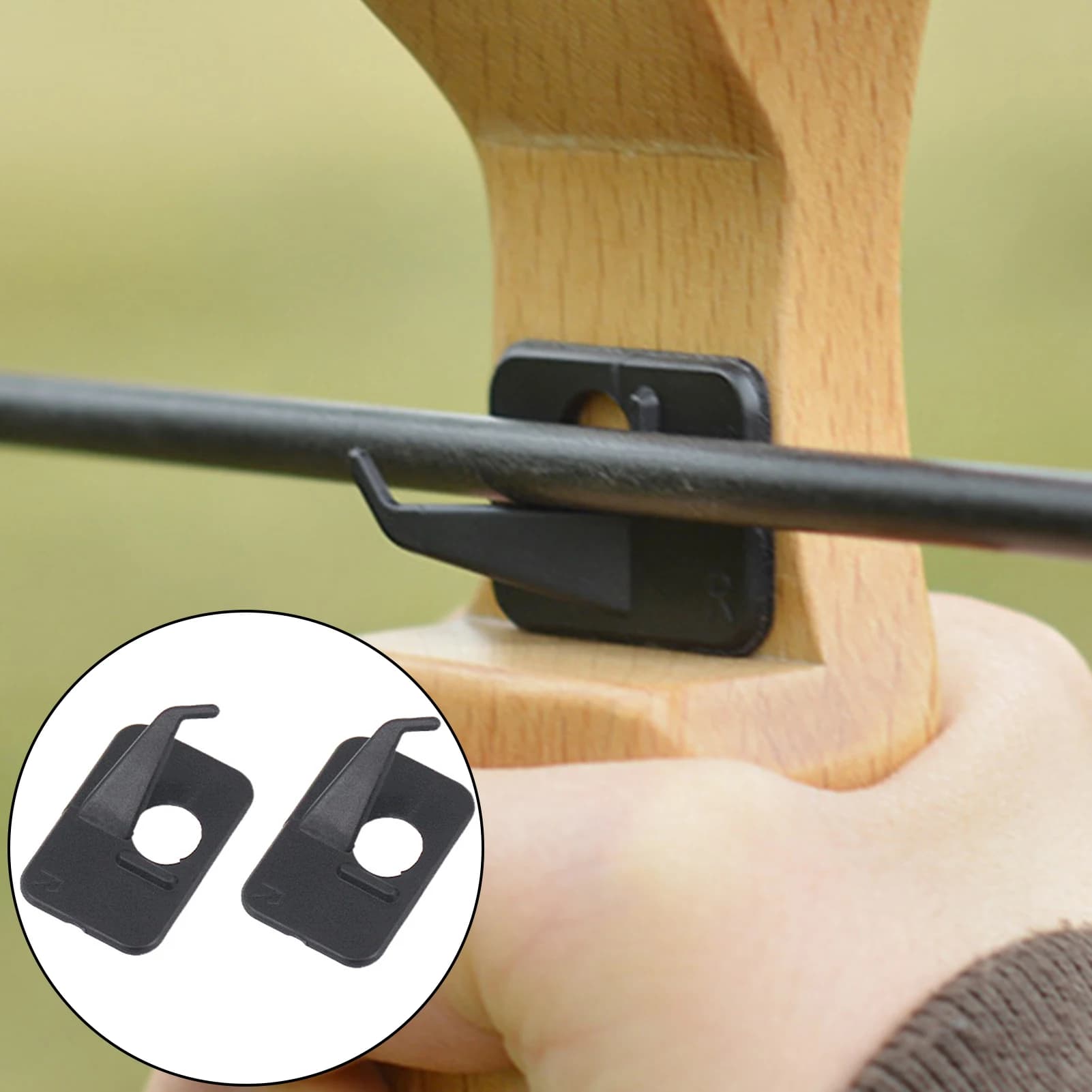 2 pezzi poggiafreccia in plastica nero arco ricurvo supporto per freccia autoadesivo posteriore caccia tiro accessorio di mira 1]1]1]