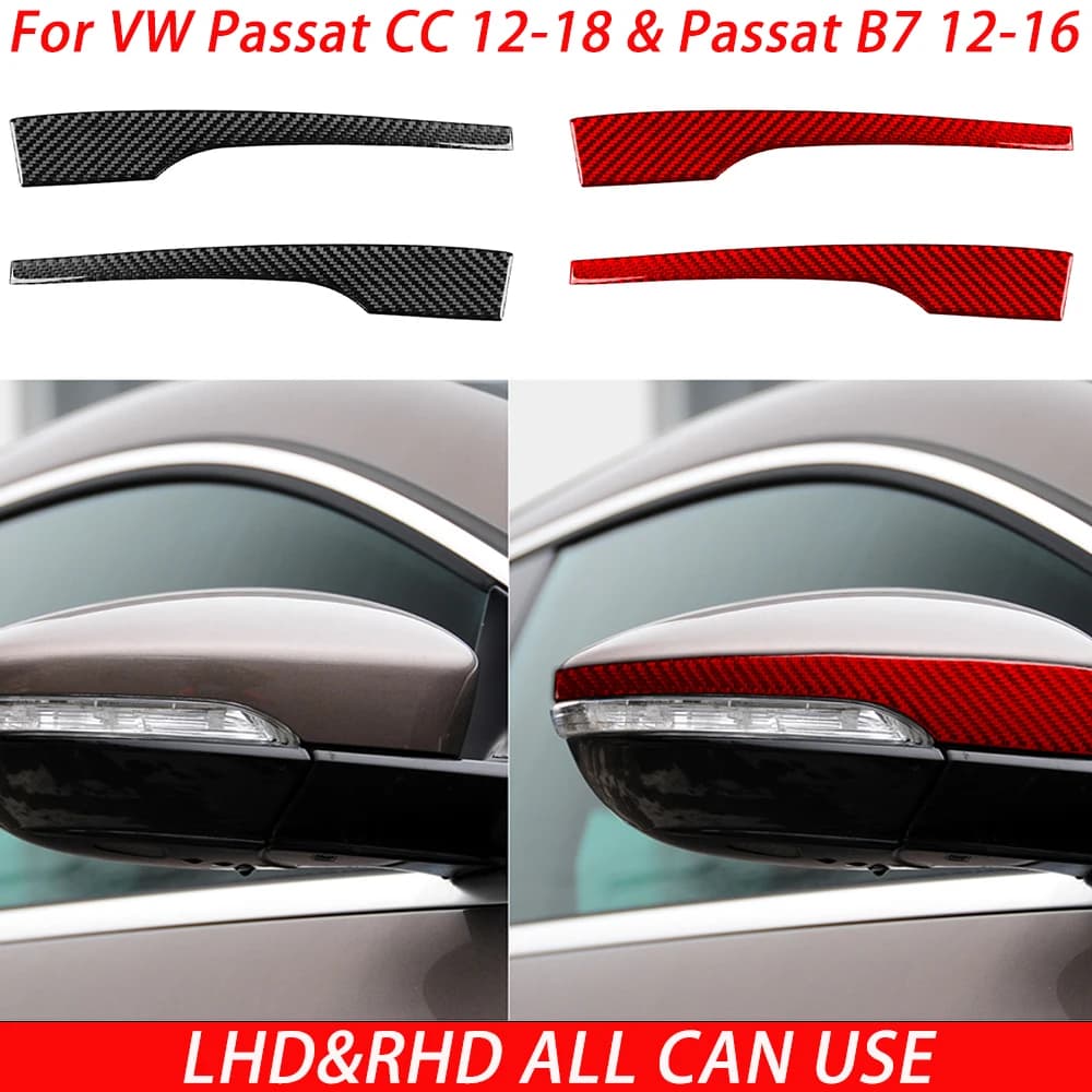For VW Passat CC 2012-2018 & Passat B7 2012-2016 Carbon Fiber Rearview Mirror Sticker Car Accessories Decoration Sticker