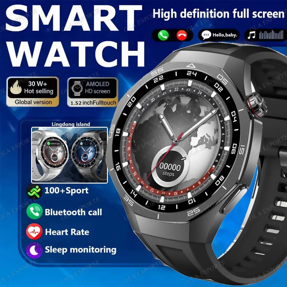 Dynamic Smartwatch 2026 with BT Call, Health Monitoring, Female Memorabilia, SOS, GPS, Sport Watch for Men and Women