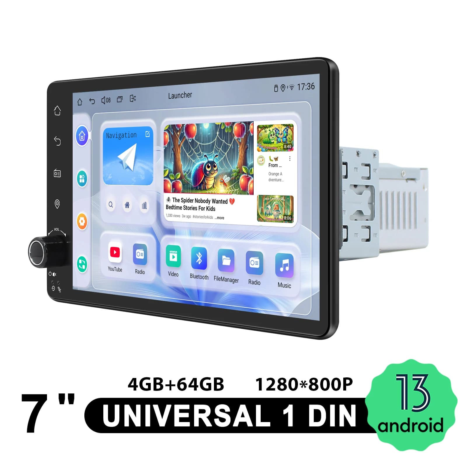 JOYING 7 Inch Android Car Radio Stereo Single Din Universal Head Unit Multimedia Player Wireless CarPlay Android Auto 4GB+64GB