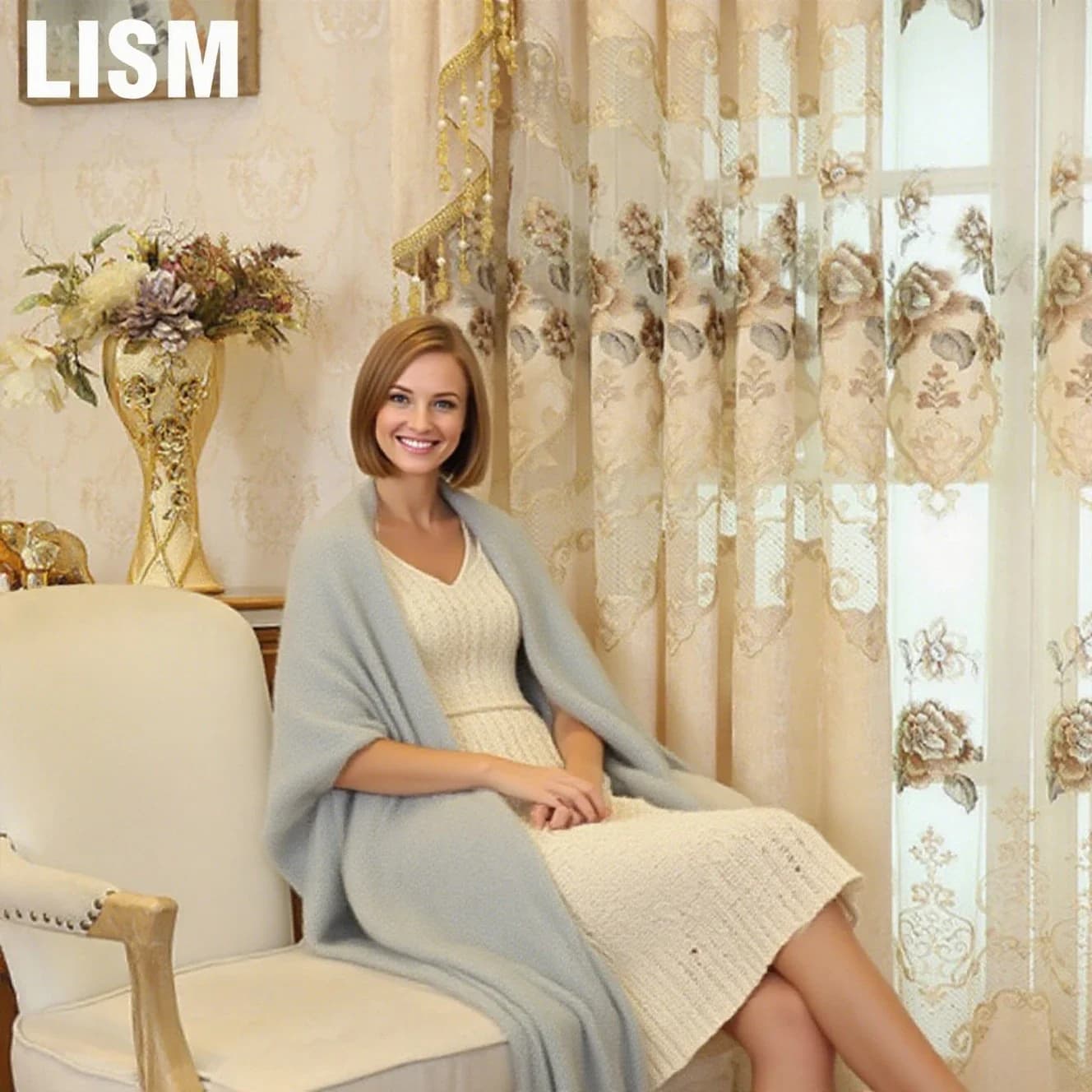 High-end Luxury Chenille Curtains for Living Room Bedroom European Hollow Embroidery Beige Villa Blackout Decor Custom Tulle New