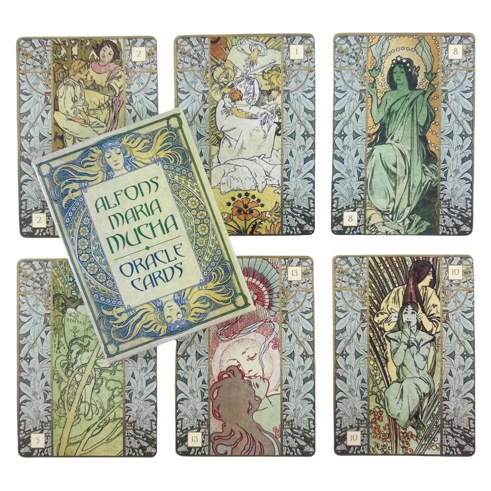 Alfons Maria Mucha Carte Oracle Raccolta di famiglia Mazzo di divinazione Tarocchi Gioco di carte da gioco