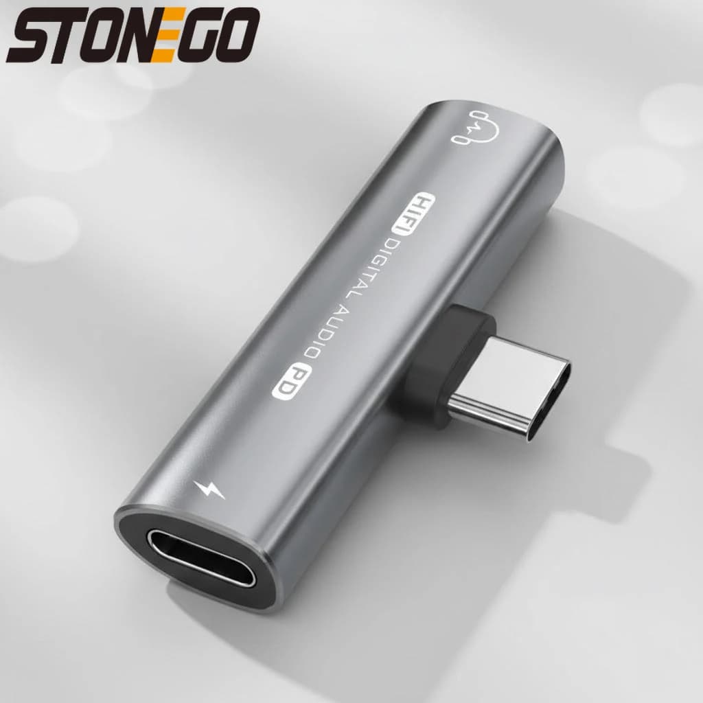 Adattatore Type C 2 in 1 con Cavo Audio da 3,5 mm per Telefoni Cellulari e Tablet, Ricarica Rapida Compatibile con Prese Type C