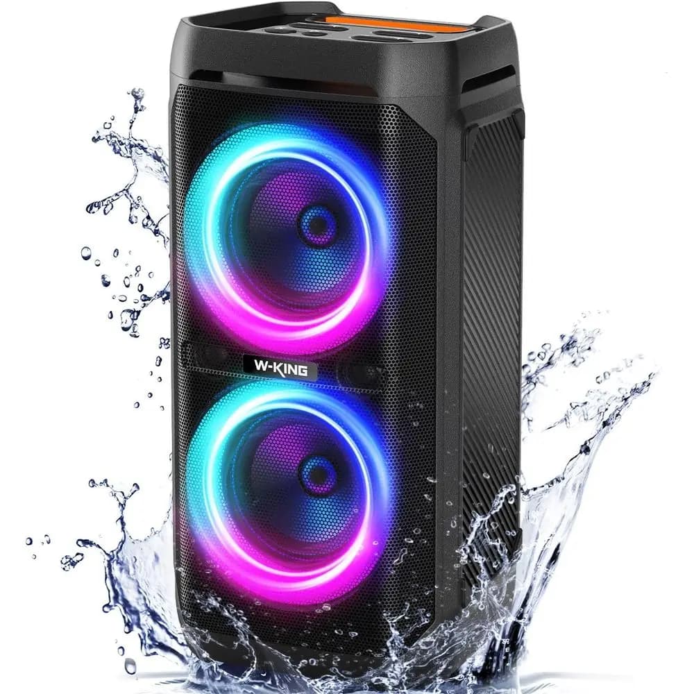 Altoparlante Bluetooth Portatile da 240W con Bassi Profondi, Impermeabile per Feste all'Aperto, Luci RGB, 24 Ore di Riproduzione, Ingresso Microfono e Chitarra