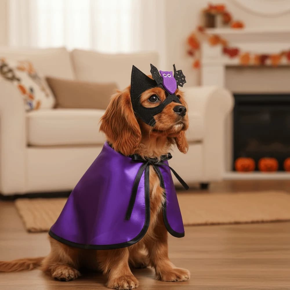 Stylish Halloween costume for adjustable dogs Decorative wizard for pets with face mask Mago coat for bat dogs