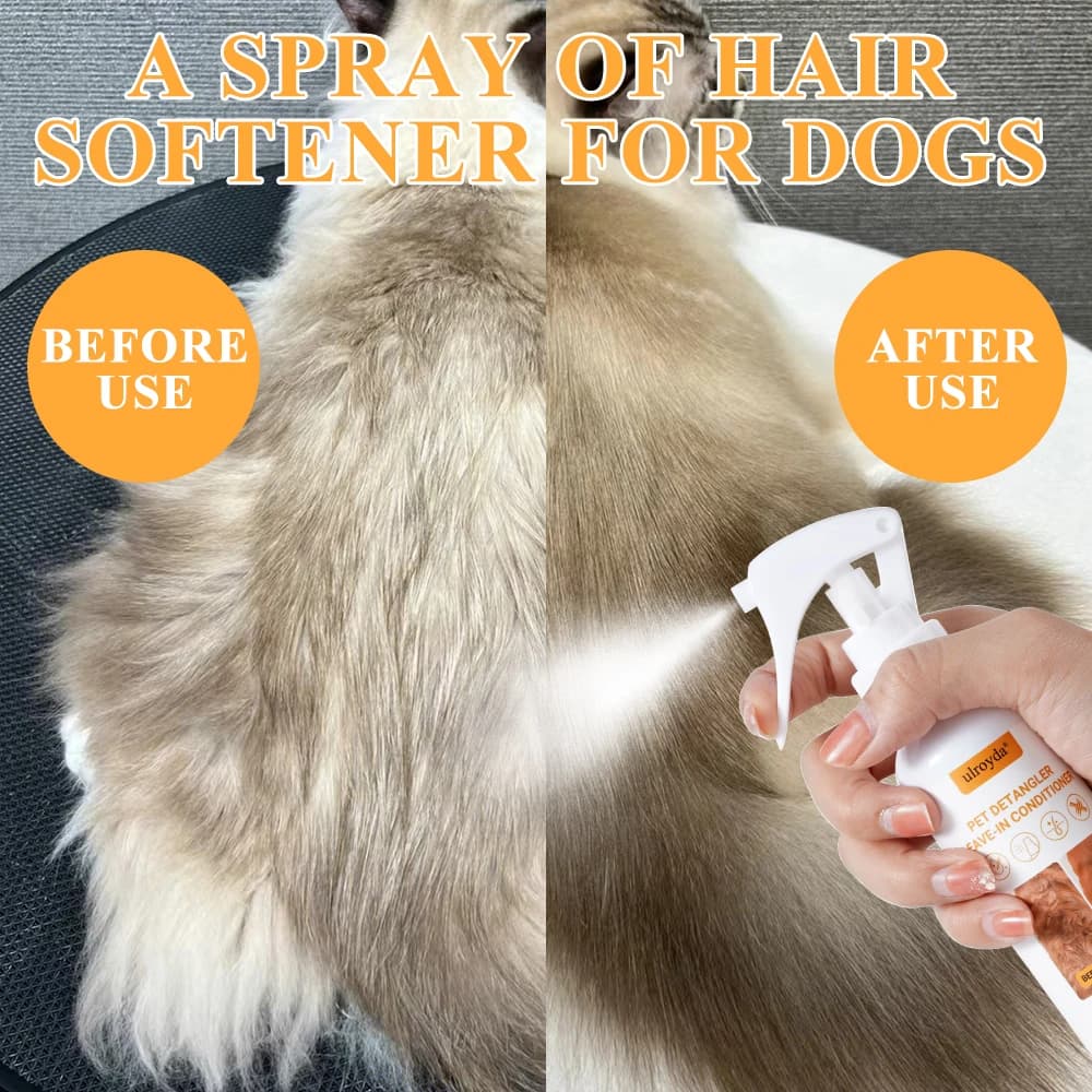 Pet Detangling Dematting Spray Natural Lavender Scent Leave In Conditioner Smoothing Moisturizing for Dogs and Cats All Breeds