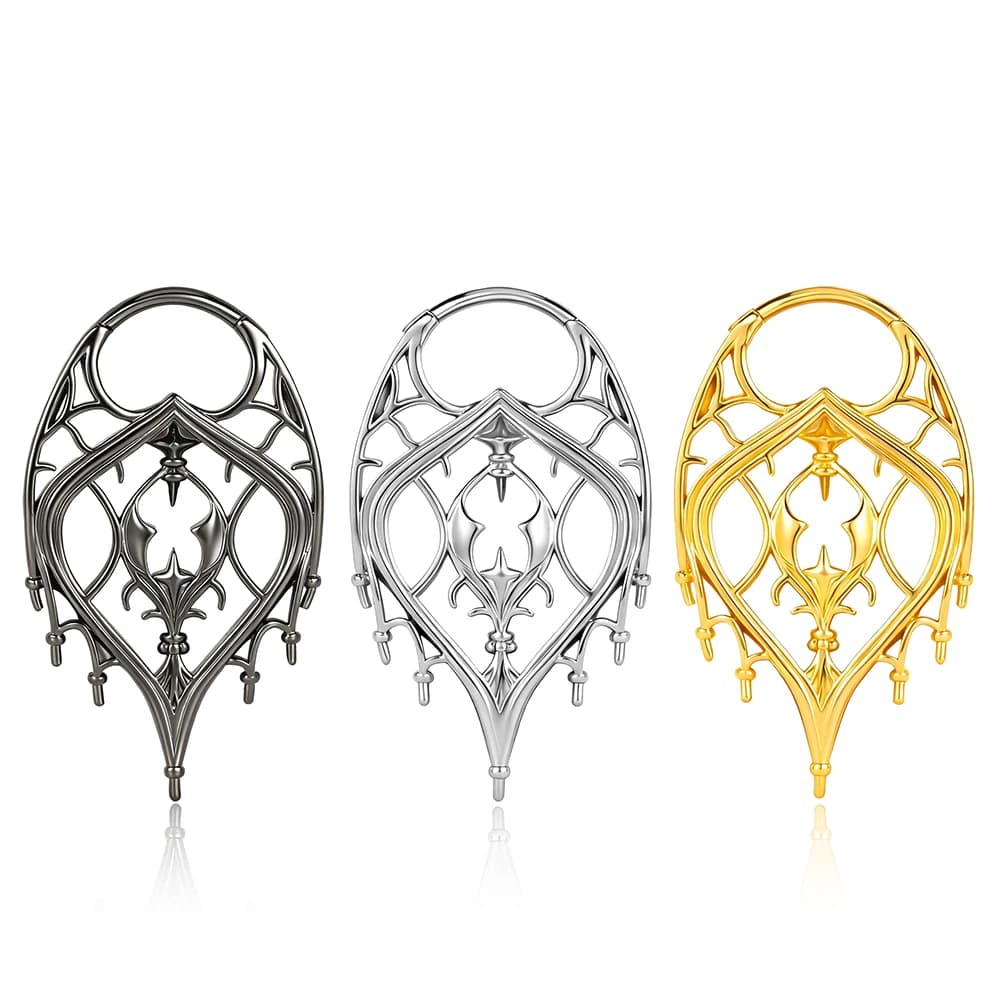 Vankula 2pcs Halloween Vintage Gothic Hollow Castle Earrings Ear Weights, Minimalist Fashion Ear Tunnels Ear Plugs Retro Punk
