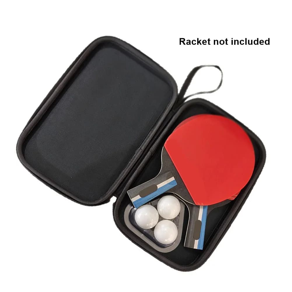 Organized Table Tennis Racket Bag With Dual-Zippered Main Compartment Elastic Loops And Ventilated Mesh Section For Ball Storage
