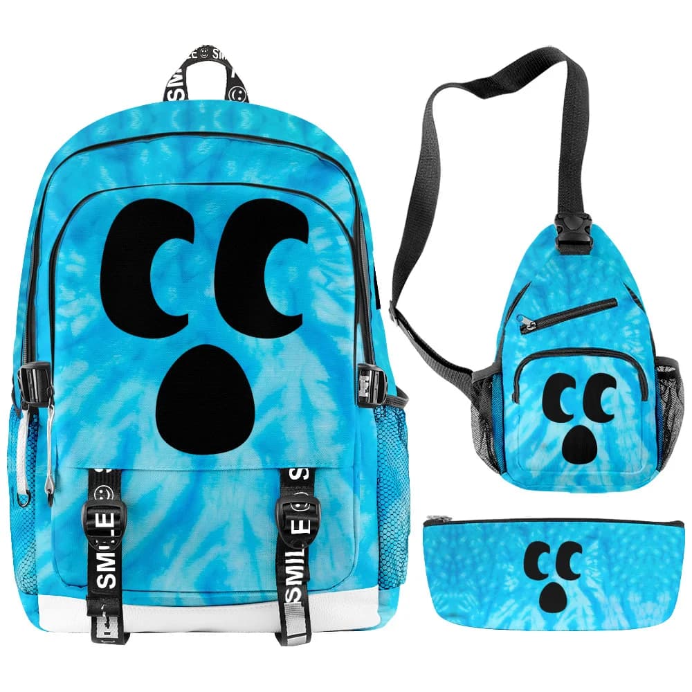 Diamond Craftee Face Tie Dye zaino per ragazze ragazzi viaggi zaini Anime per adolescenti