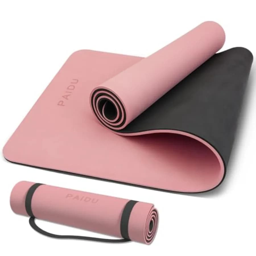 Tappetino da yoga professionale POE antiscivolo, antistrappo, extra spesso 2/5 pollici (10 mm), ad alta resilienza, per donne e uomini, 72x24 pollici, per allenamento yoga.