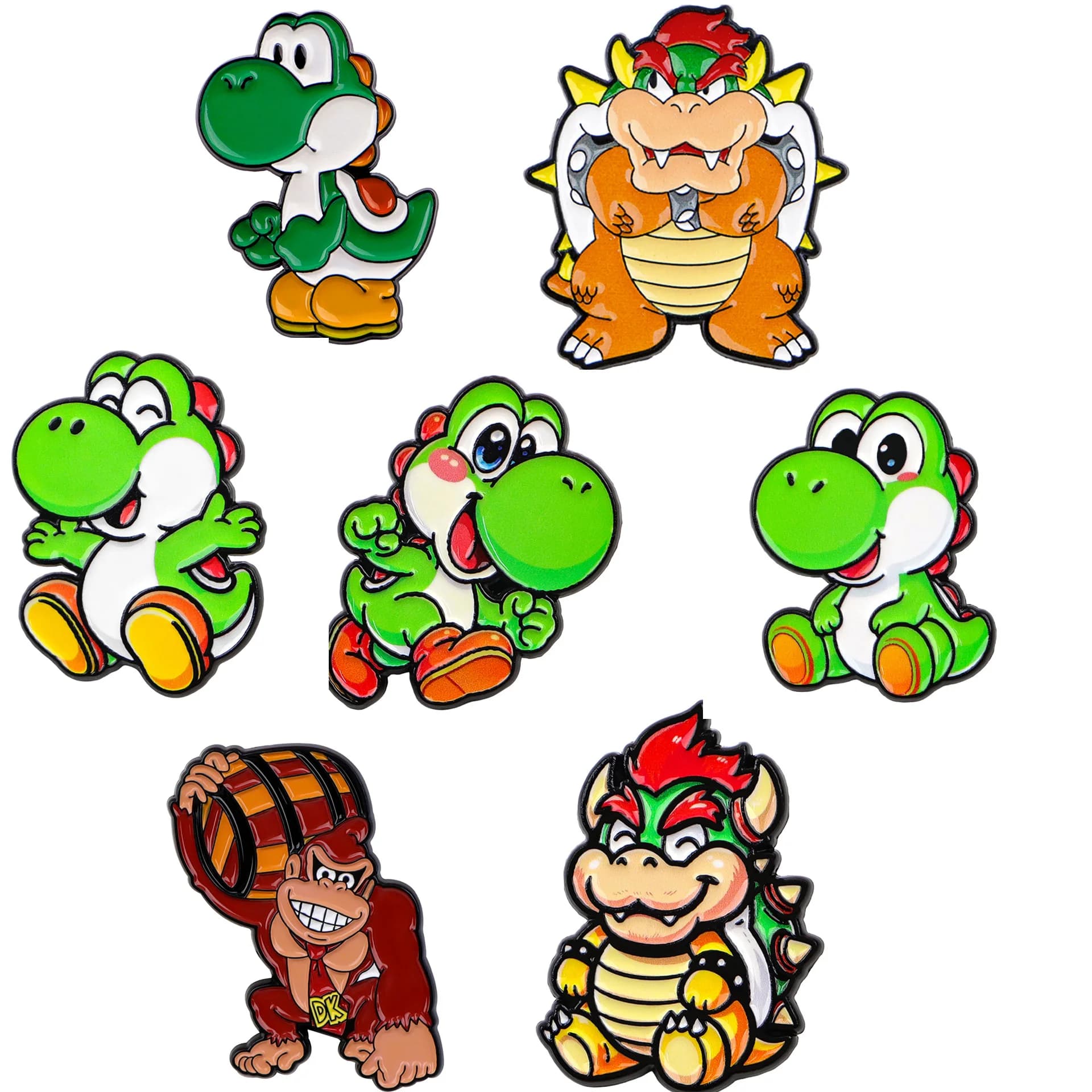 3-4pcs Cute Cartoon Game Character Metal Brooch Backpack Jacket Decor Badge Accessory Gift Youth Video Game Lovers Jewelry