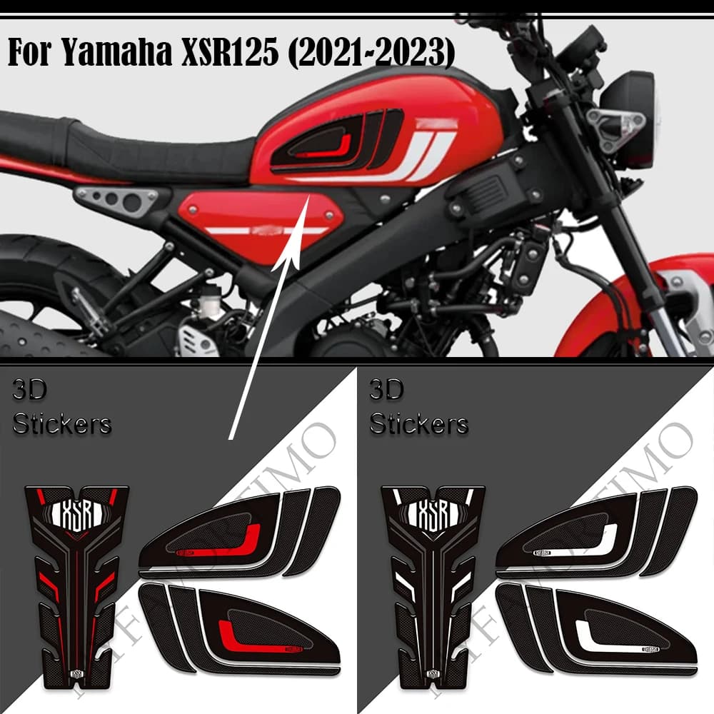 Per Yamaha XSR125 XSR 125 moto protezione antigraffio serbatoio Pad manopole laterali Gas olio combustibile Kit ginocchio 2021 2022 2023