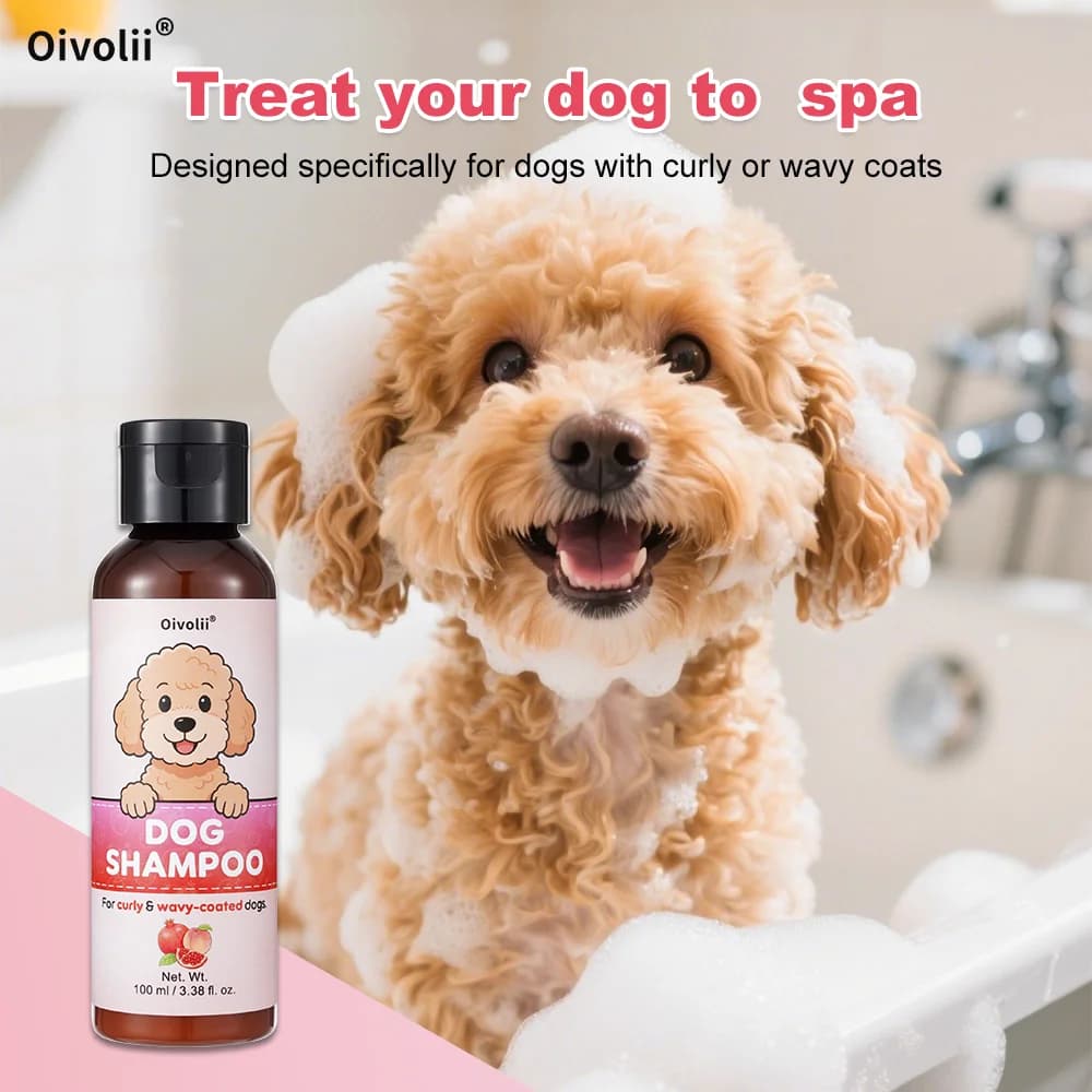 Dog Shampoo for Curly Wavy Coat Detangling Conditioning Moisturizing Poodle Bichon Tangle-Free Softening Pet Grooming Wash