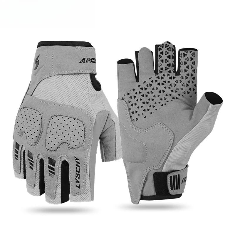 Guanti Estivi da Moto Mezze Dita Traspiranti Anti-Caduta Vintage Sottili Protezione UV Touch Screen Uomo Donna