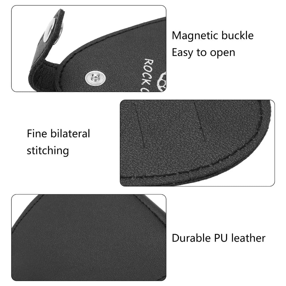 ​Large Capacity​ Guitar Pick Bag​ Portable Storage​ ​PU Leather ​Guitar Picks Holder Case​ Hold 22 picks
