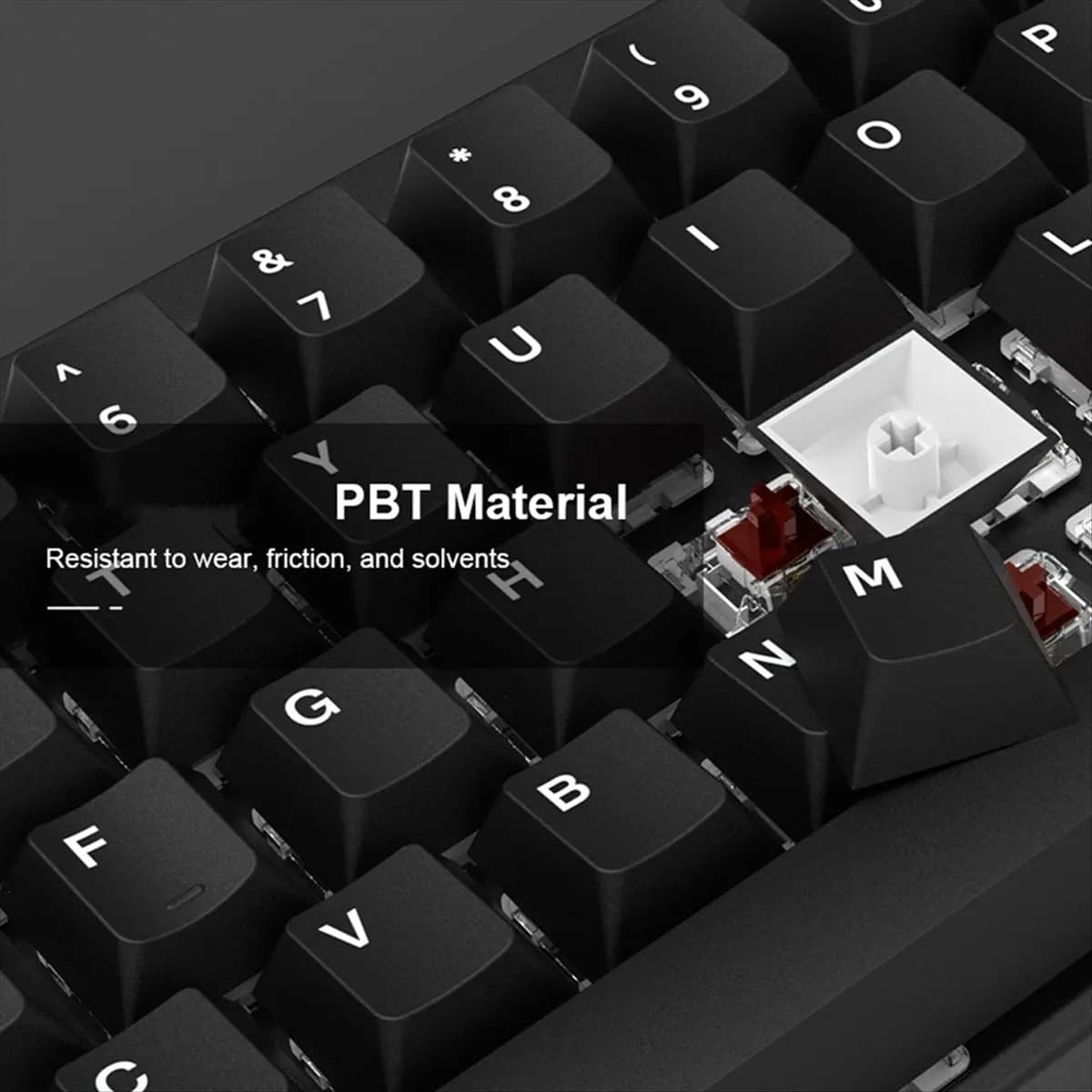 A43M 168-Key Big Set Dual Color Key Caps High Content PBT Wear Keycaps Set Cap for Wooting Mechanical Keyboard Black