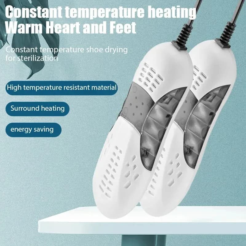 Nuovo Deodorante per asciuga scarpe elettriche con dispositivo deumidificatore di calore Scaldapiedi Riscaldatore Elimina l'odore UV Asciugatura delle scarpe per uso domestico