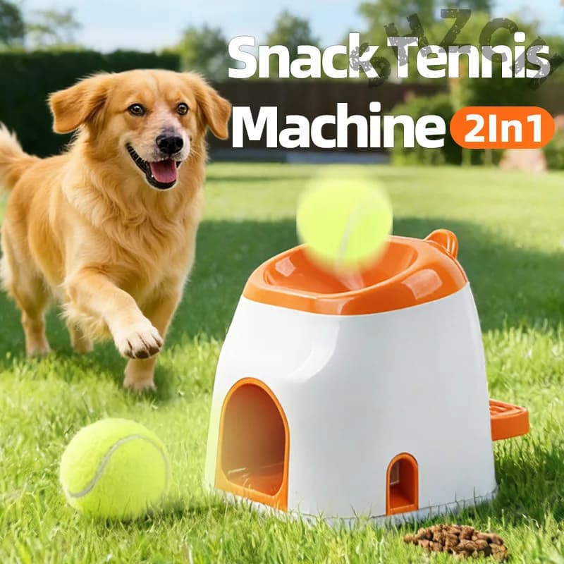 Two-in-one reward tennis machine interactive intelligence training for leaking food and throwing balls, intelligence development
