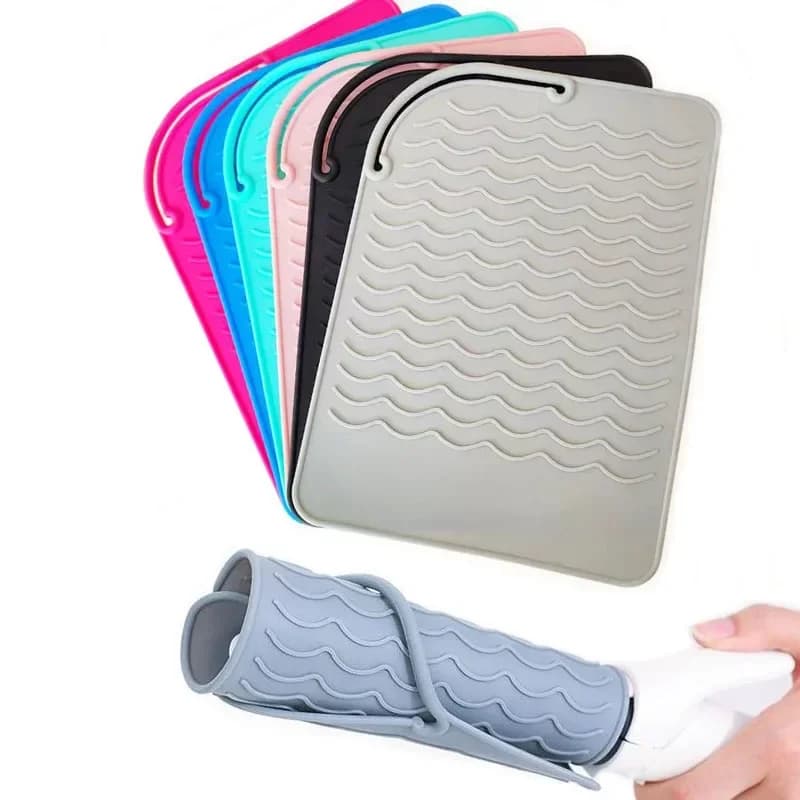 Professional Silicone Portable Carpet Heat Resistant for Plates and Arricciacapelli, Non-slip Insulating for Hair Styling