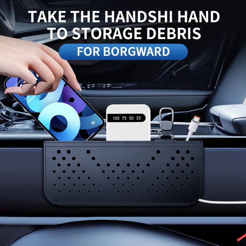 Durable Leather Car Organizer,For Borgward BX3 BX5 BX6 BX7 Space Saving Door Backrest Storage Pouch Auto Interior Tidying Gadget