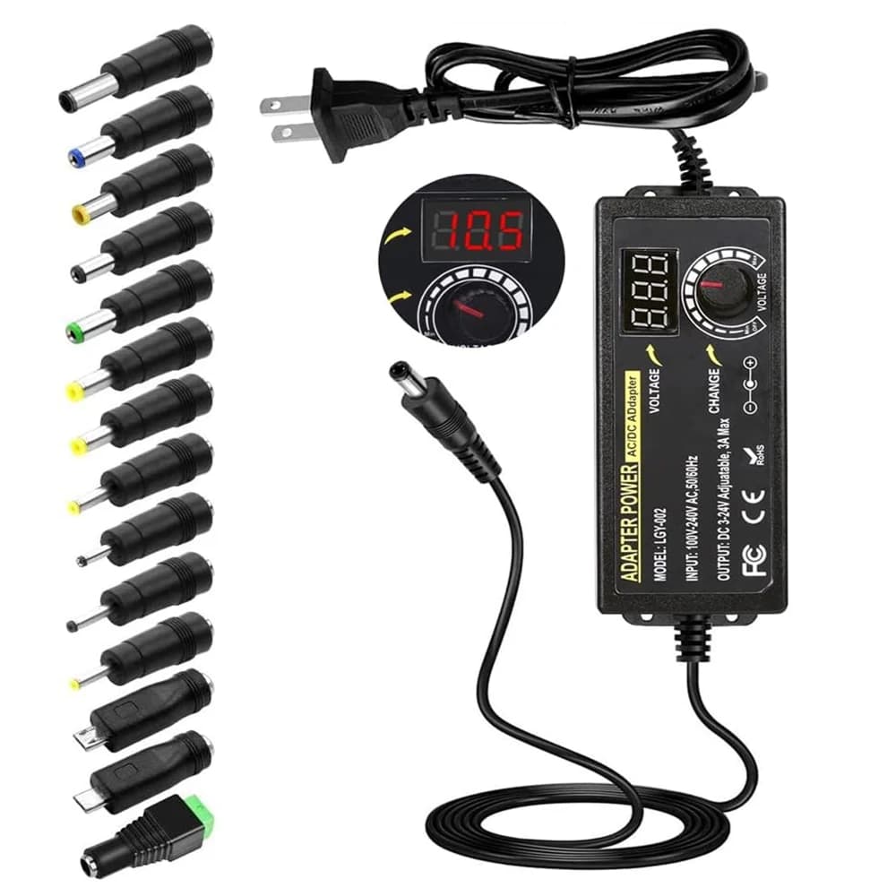 72W Power Supply Adjustable DC 3V ~ 24V Variable Universal Switching AC/DC Adapter 100V-240V AC to DC Converter