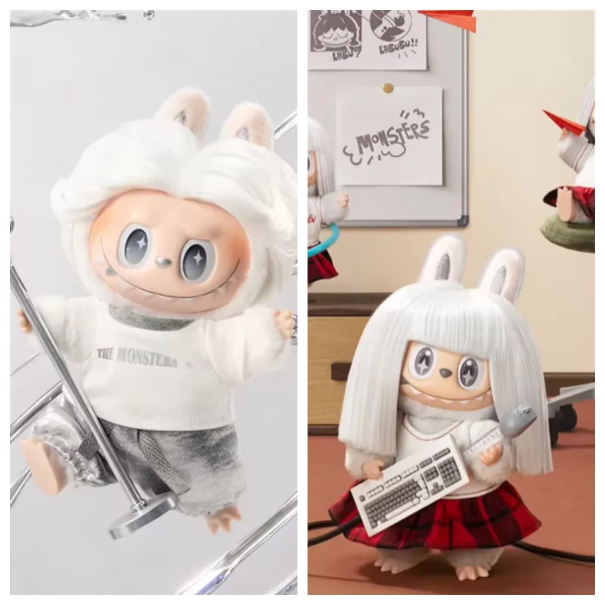 POPMART LABUBU THE MONSTERS HAIR SALON SERIES VINYL PLUSH PENDANT Blind Box Anime Action Figure Guess Bag Ornament Figurines