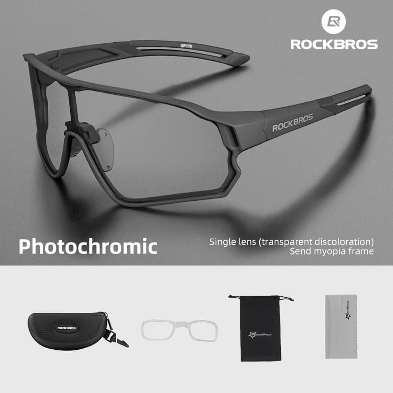 ROCKBROS cycling glasses MTB street bike glasses photochromatic sunglasses with UV400 ultralight sports sunglasses protection