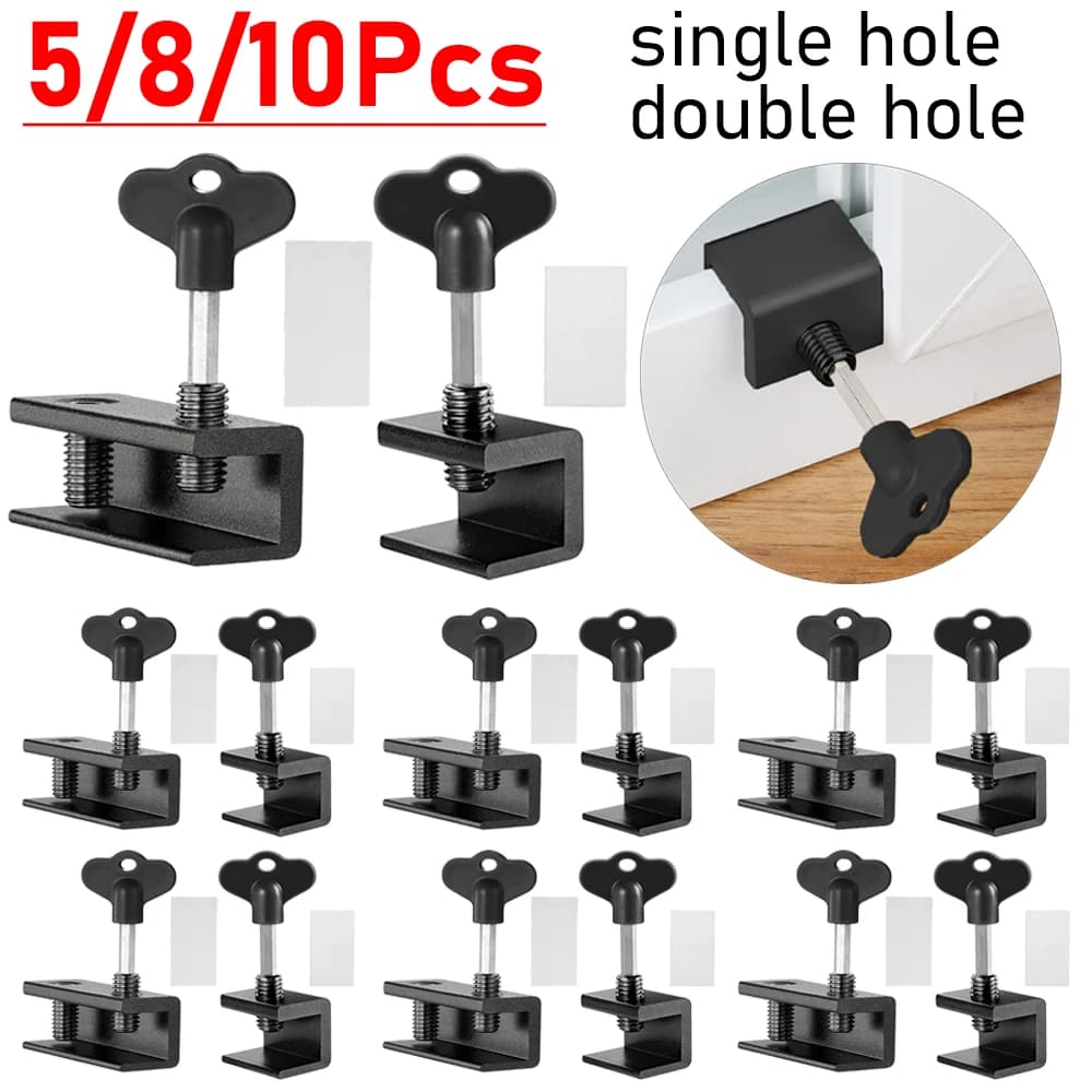 1-10Pcs serratura per porta scorrevole per finestra fermaporta scorrevole serrature per armadietto cinghie porte serratura antifurto di sicurezza sicurezza per bambini sicurezza per bambini