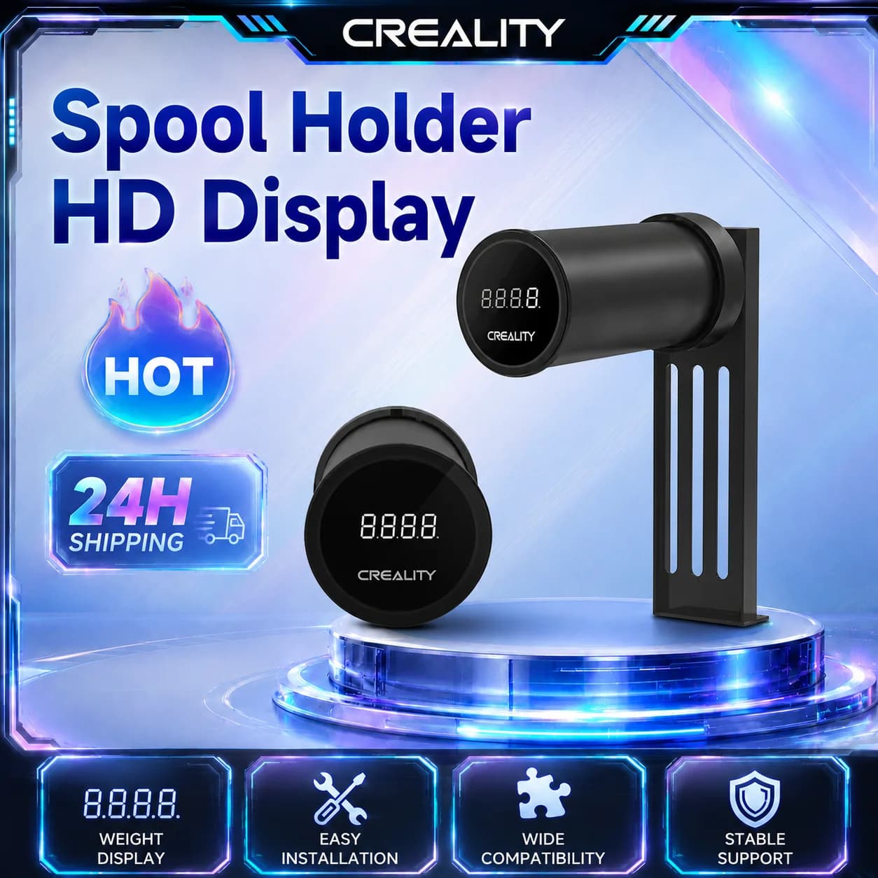 Creality Digital Spool Rack Weighable Spool Holder With Hd Display For All Fdm 3d Printers - 3d Printer Accessory