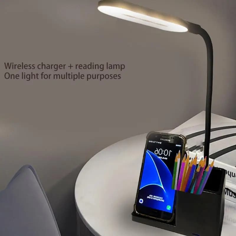 Lampada da scrivania a LED dimmerabile regolabile per lampada da tavolo con controllo touch Lampada da tavolo con caricatore wireless per studiare la lettura