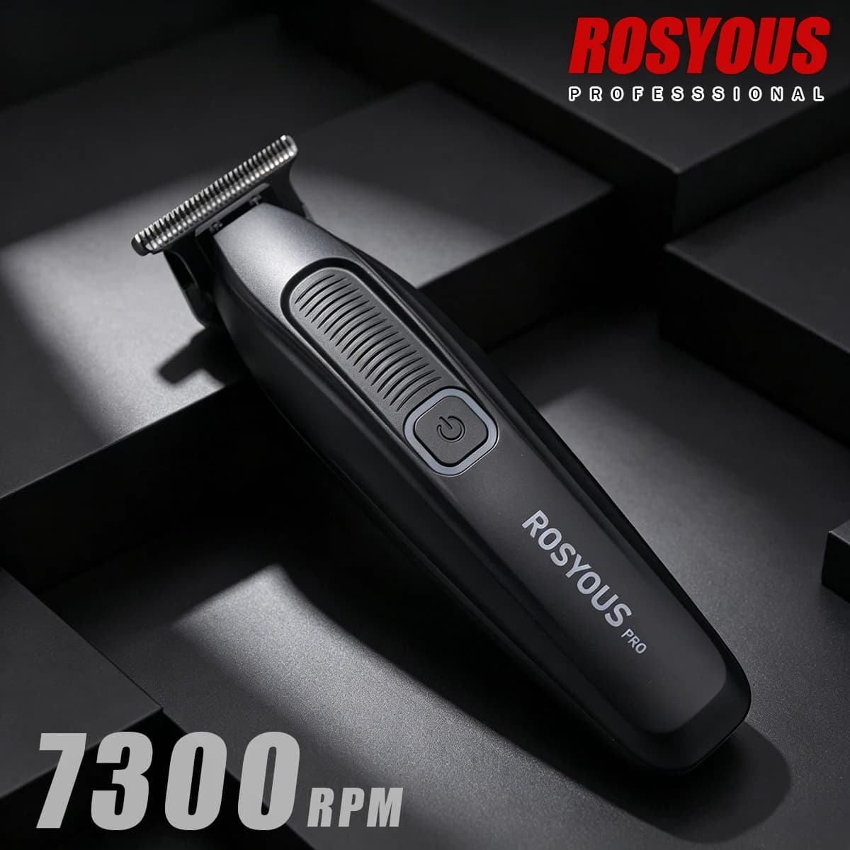ROSYOUS RS-078 Regolacapelli da Uomo 7300RPM con Lama a T DLC Zero-Gapped 1500mAh a Basso Rumore - Macchina per Rifiniture Senza Fili