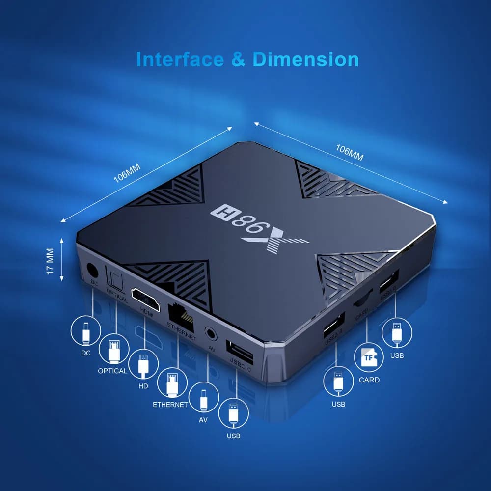X98H Android 12 Wifi 6 Smart TV BOX Allwinner H618 4K HD 2G16G /4G32G Media Player 2.4G 5G Dual Wifi Set Top Box