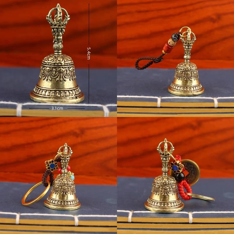 1pcs Retro Copper Bell Wind Chimes Brass Crafts Die-casting Falling Wind Chimes Tibetan Bronze Bell Ideas Copper Bell Pendant