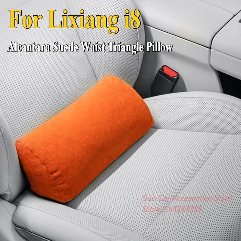Per Ideal Lixiang i8 Alcantara Pelle scamosciata Triangolo in vita Cuscino Supporto lombare Decorazione Interni auto Accessori modificati