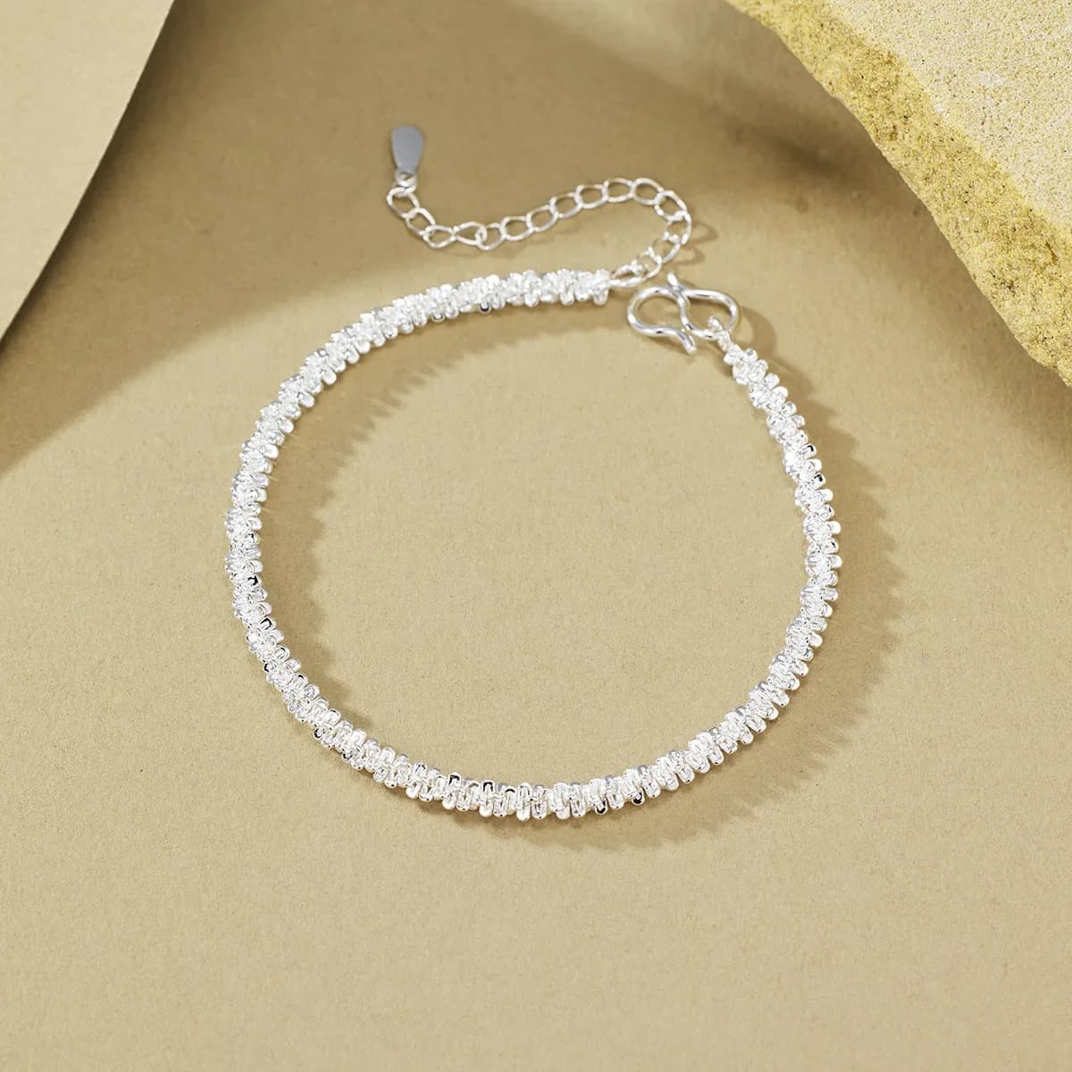 Braccialetti a catena con lucentezza originale in argento sterling 925 di nuova moda per le donne, accessori boutique di gioielli streetwear, regali per feste
