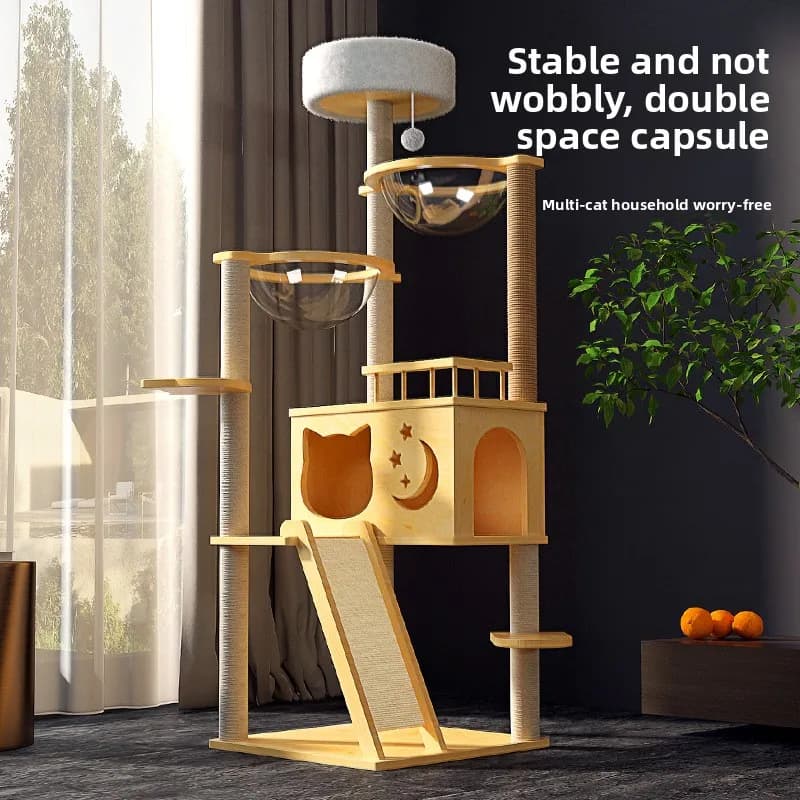 Large Cat Tree Climbing Multi Level Tower Integrated Cat Bed Space Capsule Cat Shelf Cat Tree Cat Tree House Cat Supplies