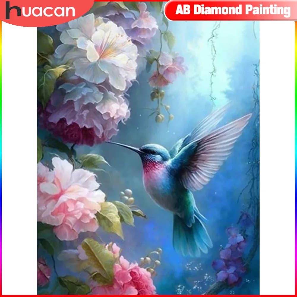 HUACAN 5D pittura diamante uccello animale pieno rotondo/quadrato trapano mosaico fiore punto croce decorazioni per la casa
