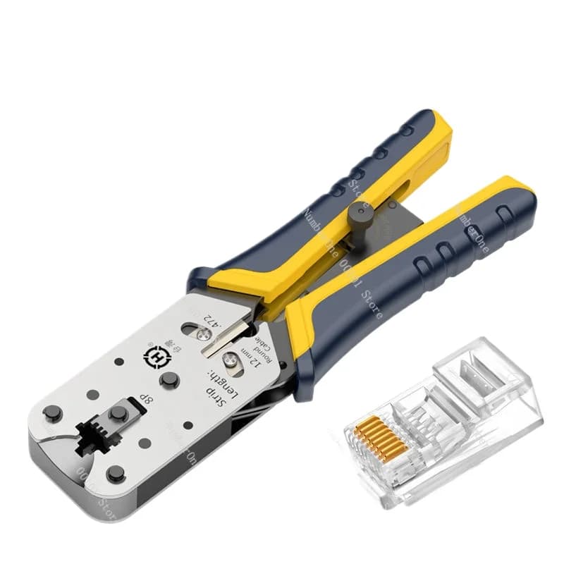 Pinza a rete di grado professionale in versione in lega con forbici a testa di cristallo 8P8C e pinza spelafili
