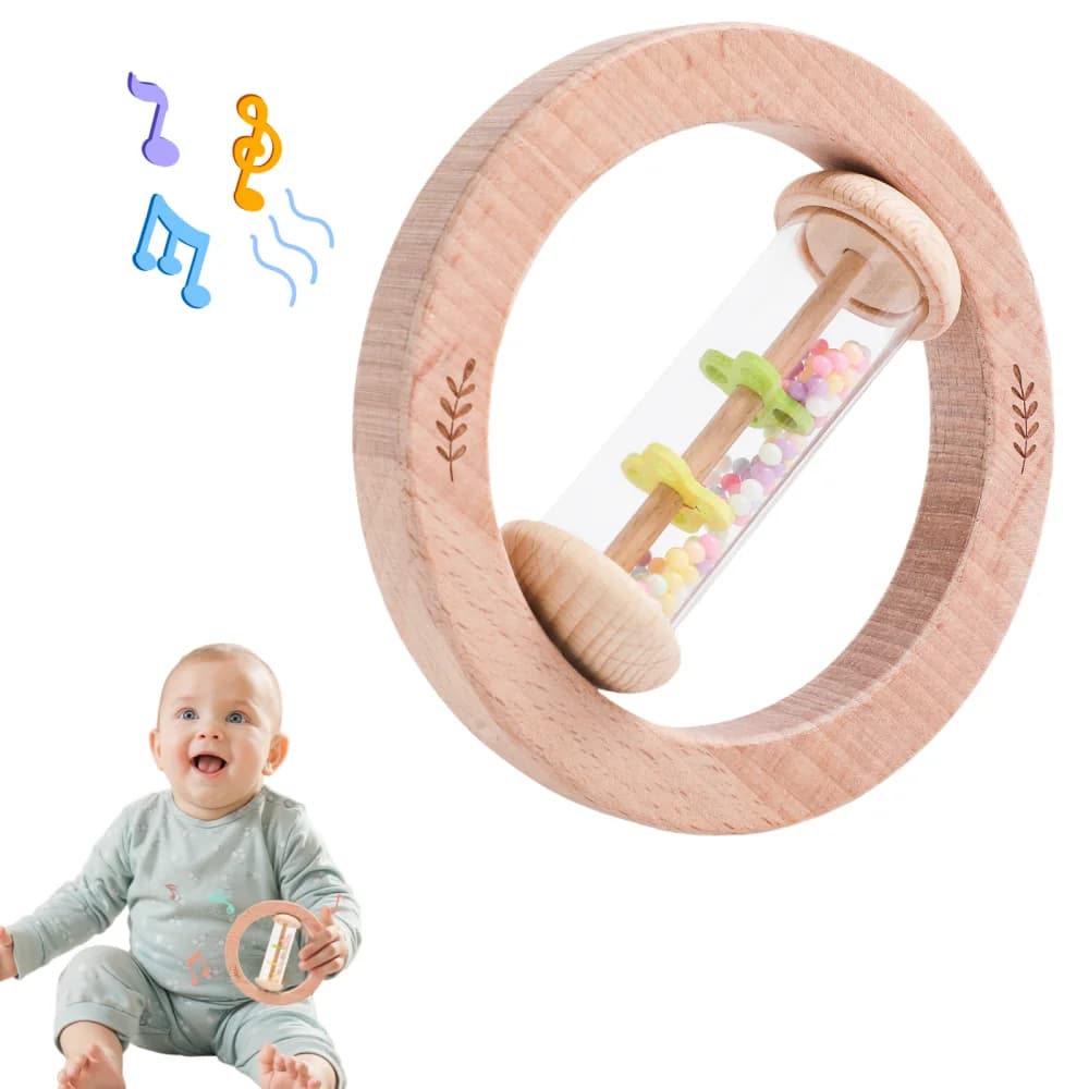 Giocattolo Montessori in Legno a Forma di Pioggia, Strumento Musicale per Neonati, Gioco Sensoriale, Shaker per Abilità Motorie Fini, Bastone della Pioggia Naturale per Educazione Precoce
