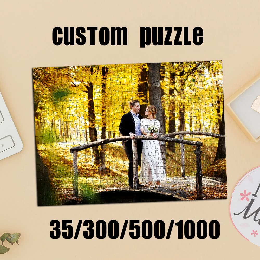 Puzzle personalizzato con foto da 35/300/500/1000 pezzi, puzzle fai da te per matrimoni all'aperto, arte murale con foto fatta a mano