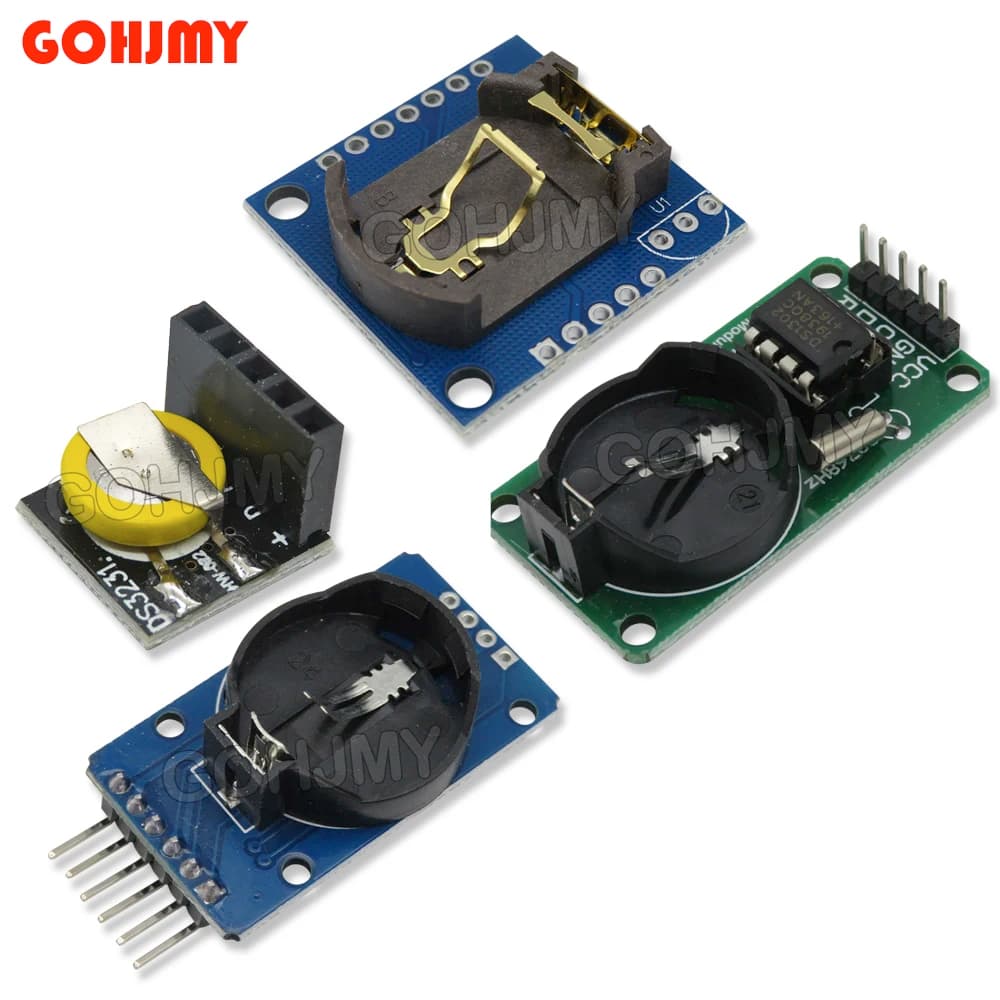 IBUW DS3231 AT24C32 Module IIC DS1302 Precision watch module DS1307 Mini real time module memory module 3.3 V/5 V for Raspberry Pi