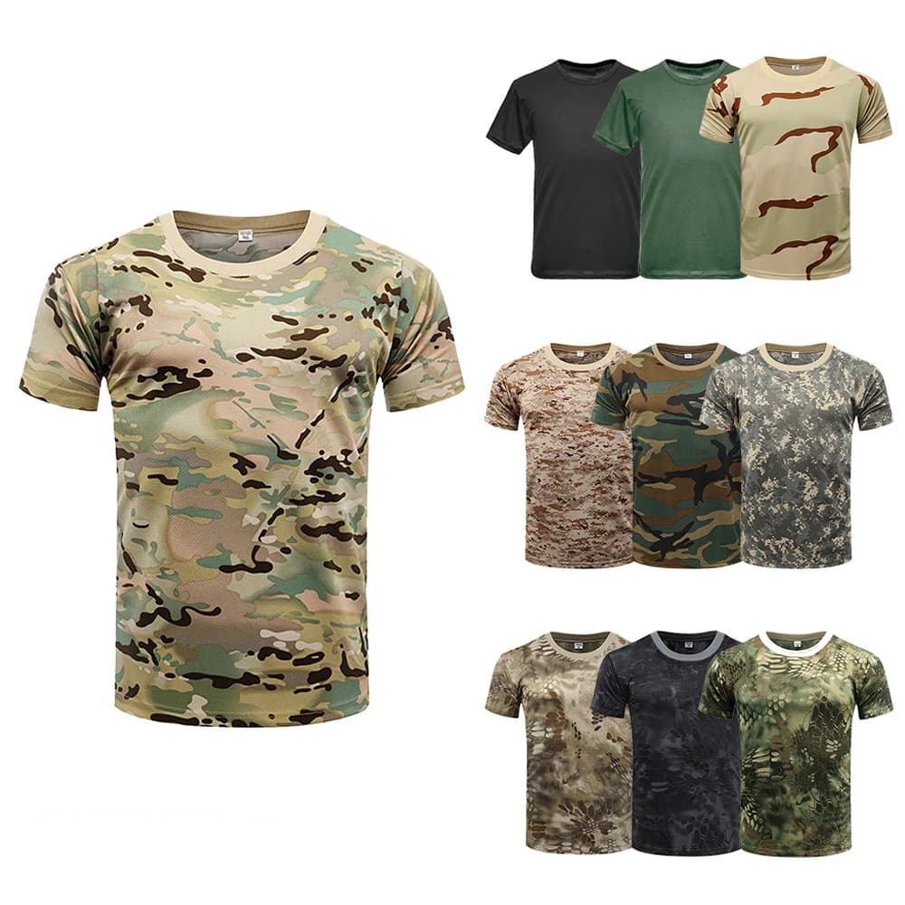T-shirt mimetica 3D abbigliamento uomo Outdoor Fashion Casual O collo manica corta Summer Street oversize uomo magliette sportive all'aperto