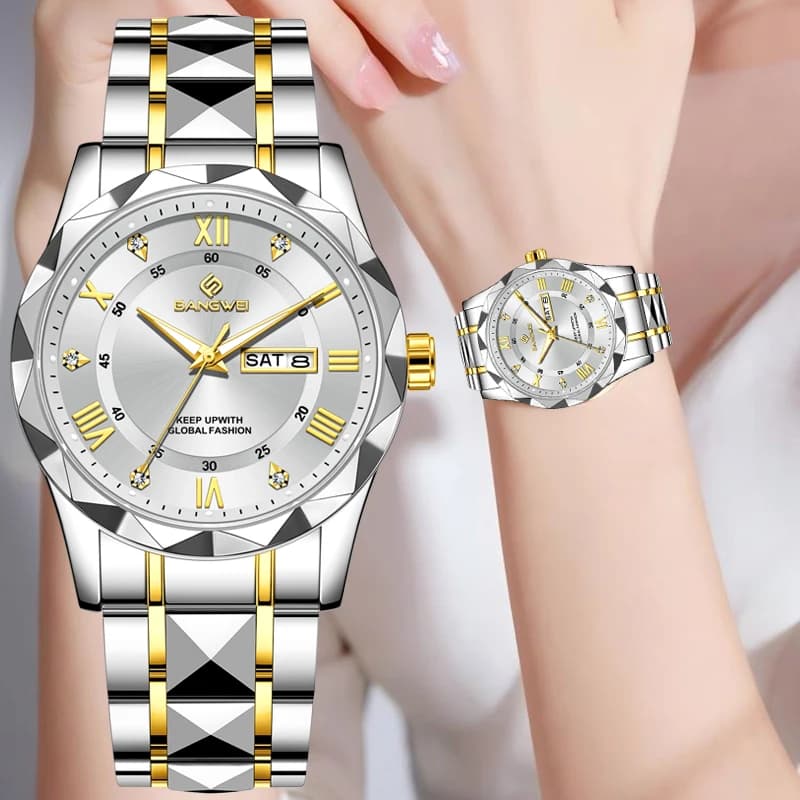 BANGWEI Creative Diamond Watch Women Top Brand Luxury Women's Quartz Wristwatch Fashion Waterproof Watches for Women Reloj Mujer
