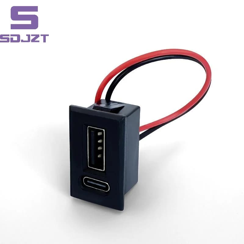 USB Type C Female Socket Connector Double Layer Charging Port Module With Cable Interface