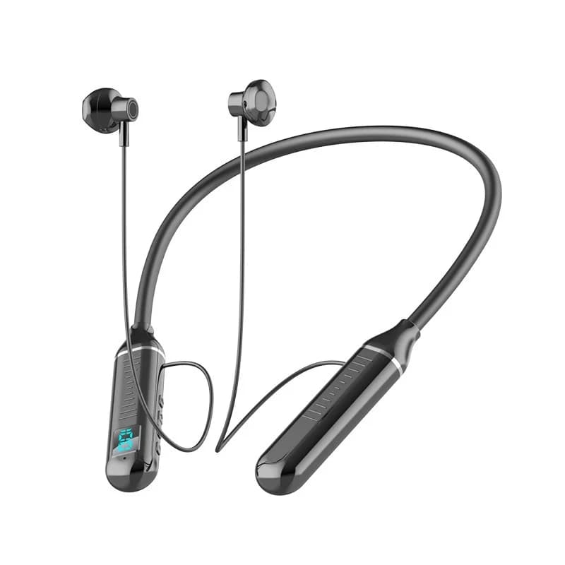 Auricolari Wireless 5.3 con Fascia da Collo, Cuffie da Gaming con Display LED, Auricolari Stereo Sportivi Magnetici