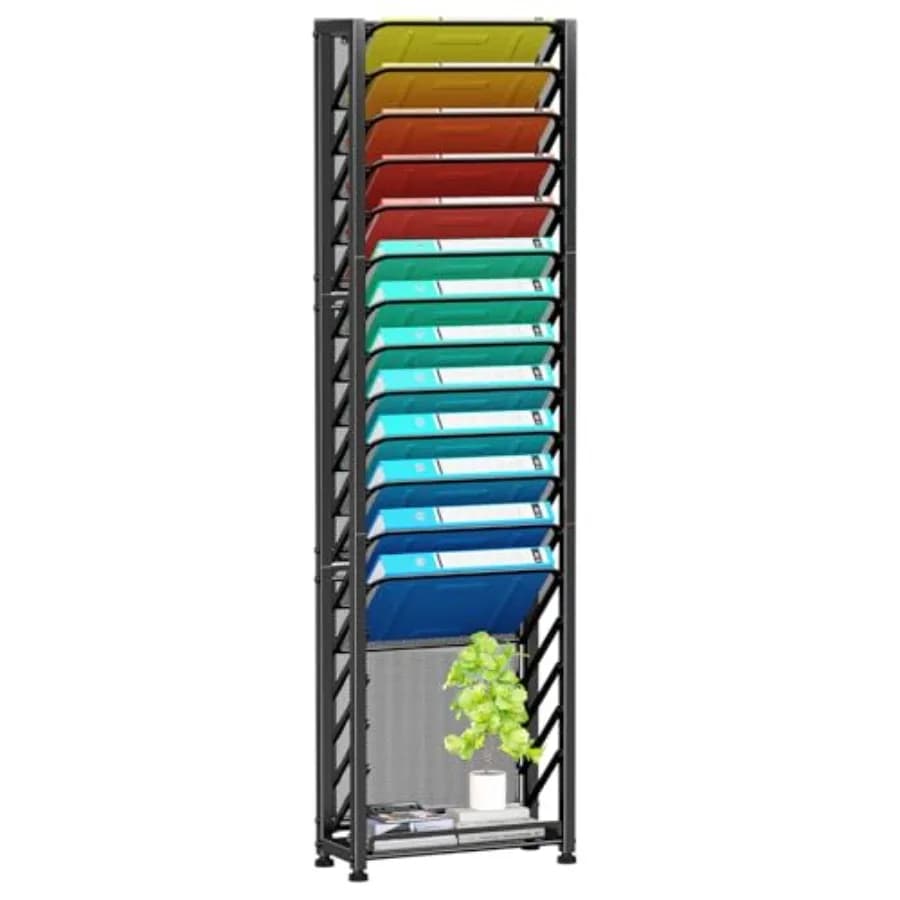 Organizzatore da parete per documenti, porta documenti a 18 livelli in rete, porta documenti da scrivania in metallo per ufficio e casa, B