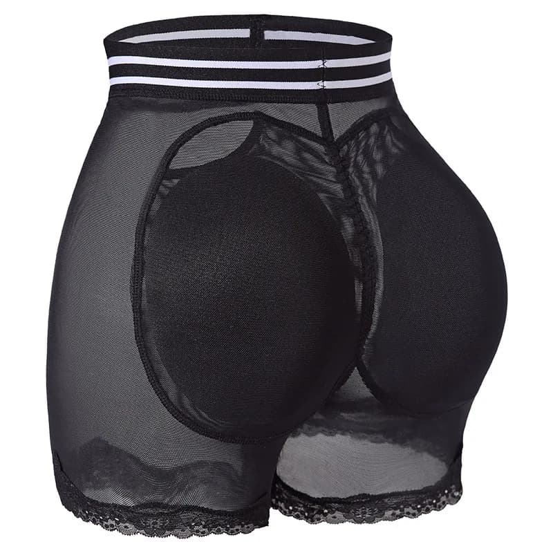 Pantaloncini modellanti push-up con imbottitura per glutei, finta pelle, contenitivi e modellanti per la vita, lingerie per donna